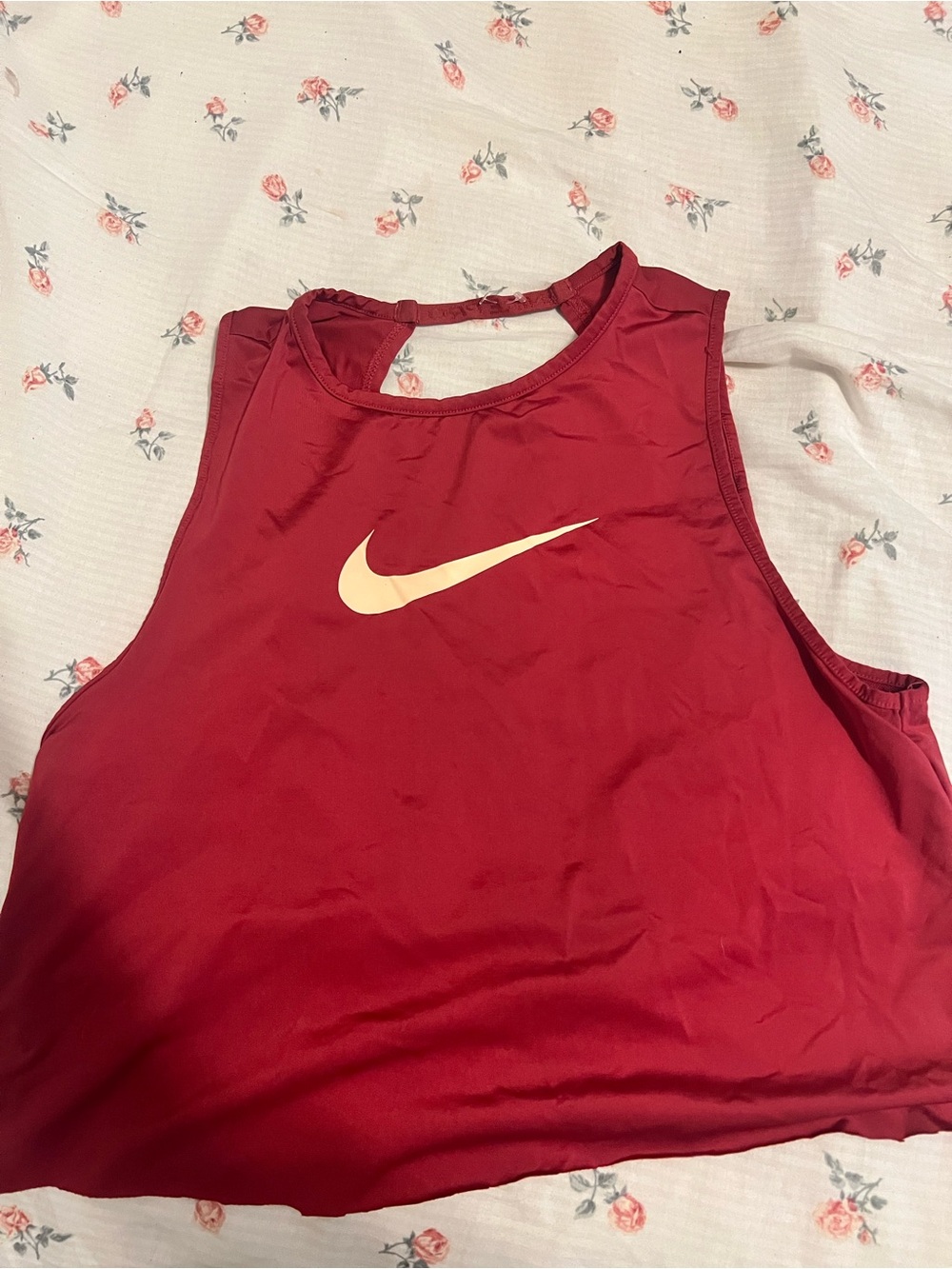 Nike Women's Maroon Tank with Cream Swoosh
